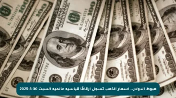 هبوط الدولار.. أسعار الذهب تسجل أرقامًا قياسية عالمية السبت 30-8-2025